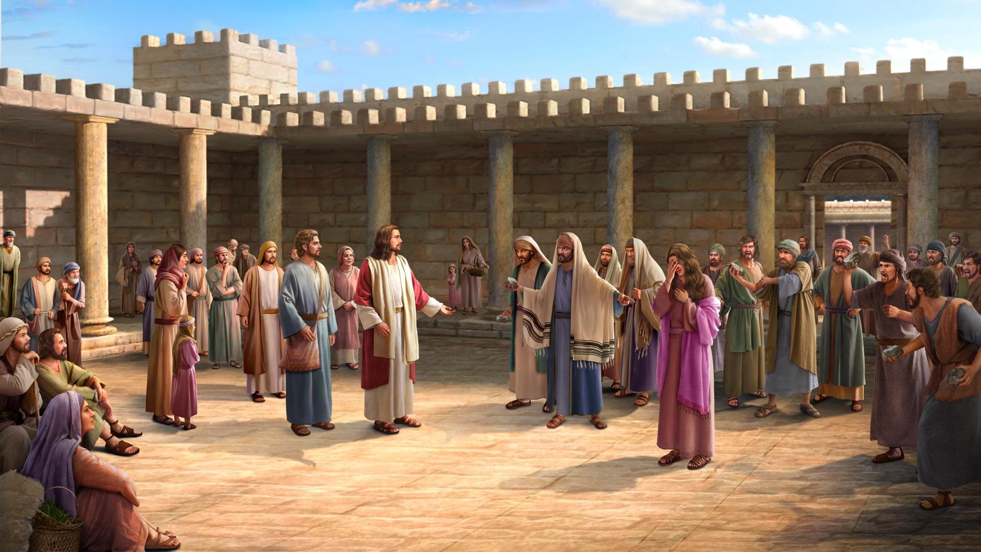 The Pharisees Bring A Promiscuous Married Woman Before The Lord Jesus